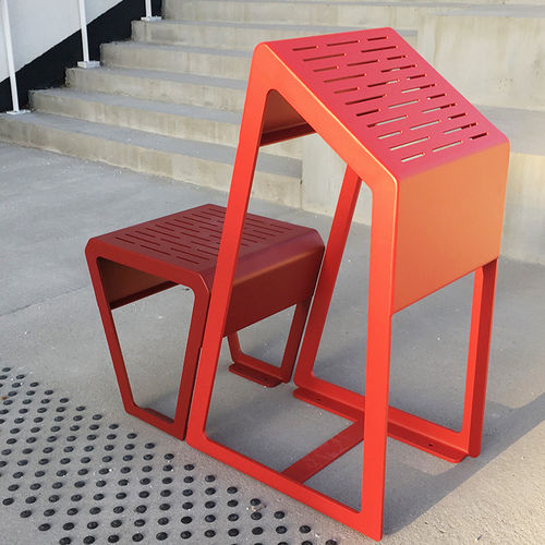 Banc public contemporain - LIGNEA - TF URBAN - en acier / avec dossier / sans dossier