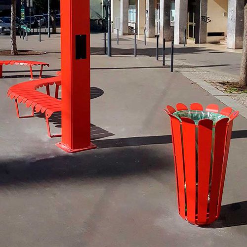 Poubelle de tri sélectif - ECLOSIA - TF URBAN - en acier / sans couvercle / d'extérieur
