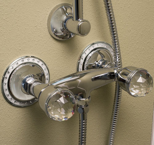 Mélangeur pour douche - Etrusca Spa - mural / en métal / en cristal Swarovski®