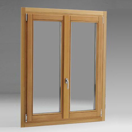 Porte-fenêtre battante - OPTIMUS GOLD 92 - isamserramenti - en bois / à triple vitrage / isolante
