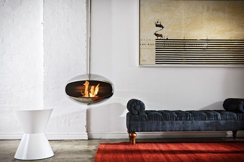 Cheminée au bioéthanol - AERIS - Cocoon Fires - suspendue / simple face / à foyer ouvert