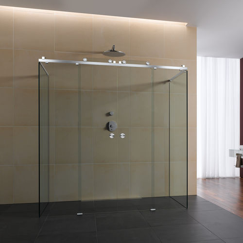 Système coulissant en acier inoxydable - CLARO - MWE Edelstahlmanufaktur - pour porte en verre / pour porte de douche