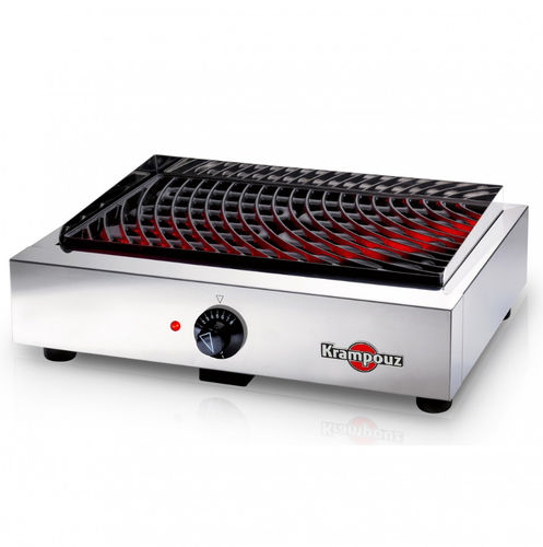 Gril électrique - AUTHENTIC : GECIB3AO - KRAMPOUZ - sur plan / professionnel / en acier inox