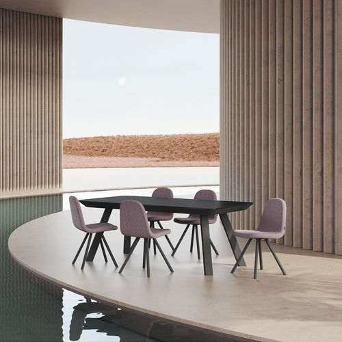 Table contemporaine - ESLA - MOBLIBERICA - en céramique / avec piètement en métal / rectangulaire
