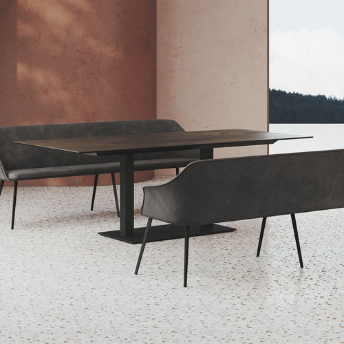 Table contemporaine - DADO - MOBLIBERICA - en céramique / avec piètement en métal / rectangulaire