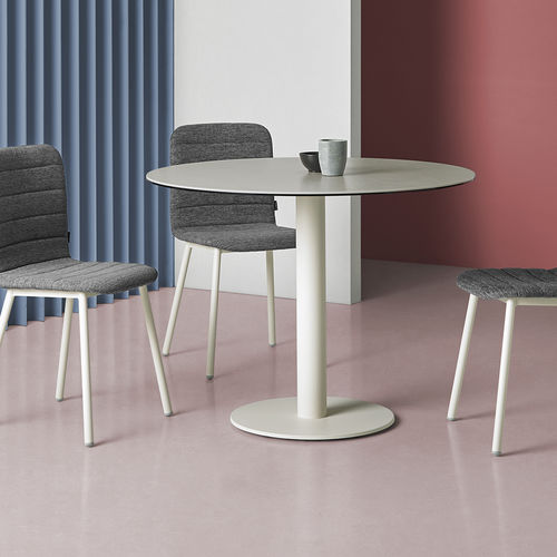 Table contemporaine - SOL - MOBLIBERICA - en céramique / avec piètement en métal / ronde