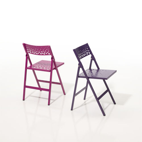 Chaise contemporaine - MOON - MOBLIBERICA - d'extérieur / en métal / avec piètement en métal