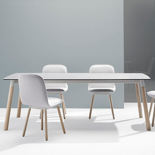 Table contemporaine - KÖLN  - MOBLIBERICA - en céramique / avec piètement en frêne / rectangulaire