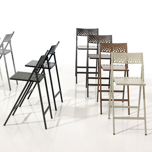 Chaise de bar contemporaine - MOON  - MOBLIBERICA - d'extérieur / en métal / avec piètement en métal