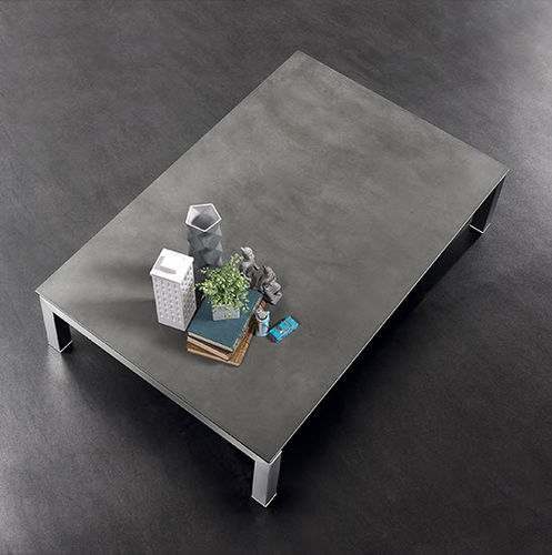 Table basse contemporaine - JULIA - MOBLIBERICA - en acier inoxydable / avec piètement en acier inoxydable / rectangulaire