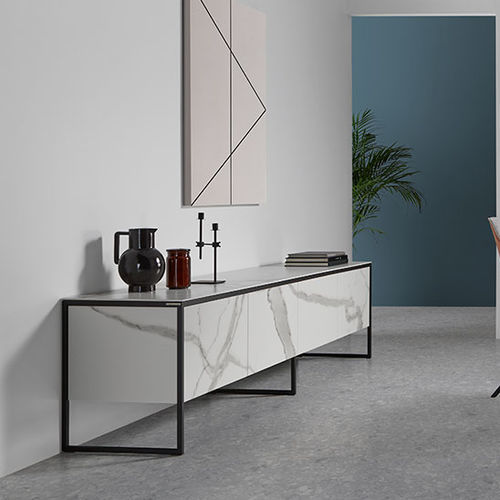 Buffet contemporain - TERRA - MOBLIBERICA - en métal / en céramique / à portes battantes