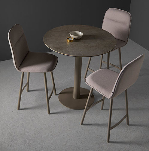 Table mange-debout contemporaine - SOL - MOBLIBERICA - en céramique / avec piètement en métal / ronde