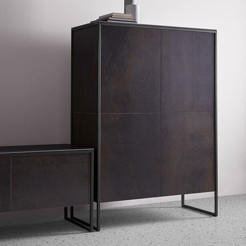 Buffet haut - TERRA - MOBLIBERICA - contemporain / en métal / en verre