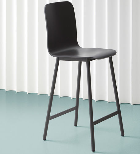 Chaise de bar contemporaine - PEPPER  - MOBLIBERICA - d'intérieur / en bois / avec piètement en métal