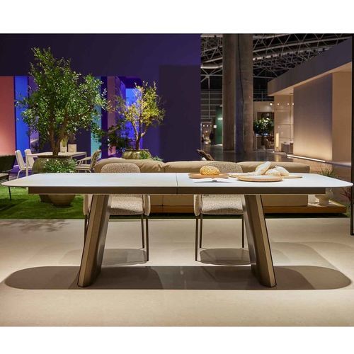 Table contemporaine - TUL - MOBLIBERICA - en acier / en céramique / avec piètement en métal