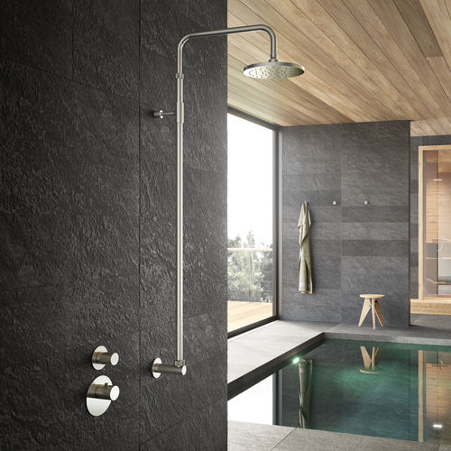 Douche d'extérieur de piscine - WATERLINE : W012 + TC.HF1 - Fontealta - en acier inoxydable 316L / résidentielle
