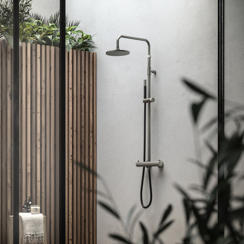 Colonne de douche thermostatique - WATERLINE : W075.E - Fontealta - en inox / murale / contemporaine