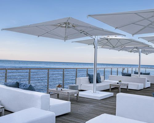 Parasol carré - Dual “T” StarWhite - Scolaro - déporté / en tissu acrylique / en aluminium