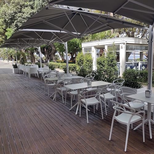 Parasol carré - Dual “V” StarWhite - Scolaro - déporté / orientable / en tissu acrylique