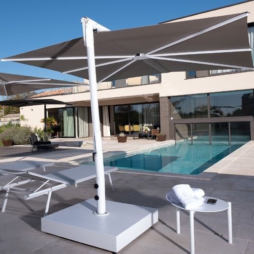 Parasol carré - Alba Starwhite - Scolaro - déporté / orientable / télescopique