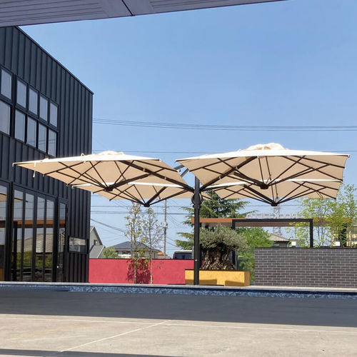 Parasol carré - Quattro Carbon - Scolaro - déporté / en tissu acrylique / en aluminium