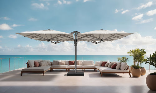 Parasol carré - Quattro Titanium - Scolaro - déporté / en tissu acrylique / en aluminium