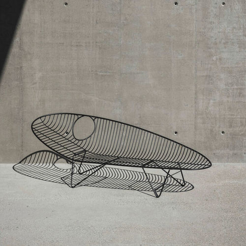 Chaise longue contemporaine - WIRE - Ghekiere Industries - en tissu / en acier à revêtement par poudre / en acier inoxydable