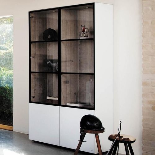 Vitrine contemporaine - CUBE 193 - Ghekiere Industries - en verre / en bois / éclairée
