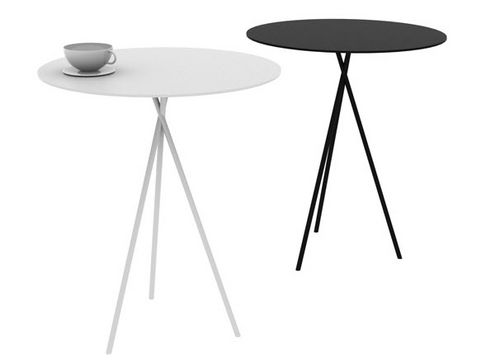 Table d'appoint contemporaine - MINDY - Lourens Fisher - en métal laqué / ronde / résidentielle