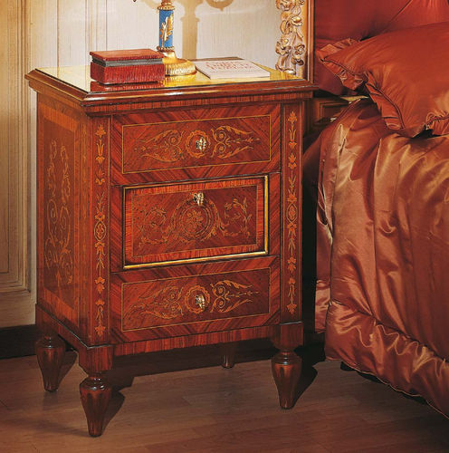 Table de chevet de style - MAGGIOLINI - VIMERCATI MEDA LUXURY CLASSIC FURNITURE - en noyer / en palissandre / avec piètement en bois