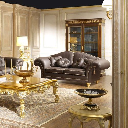 Canapé de style - MAJESTIC - VIMERCATI MEDA LUXURY CLASSIC FURNITURE - de salon / en cuir / avec accoudoirs