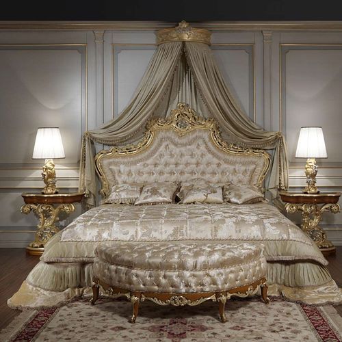 Lit à baldaquin - art. 2012 - VIMERCATI MEDA LUXURY CLASSIC FURNITURE - double / baroque / tapissé