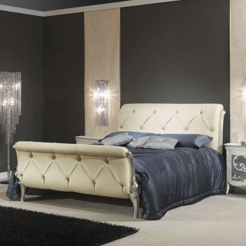 Lit double - Art Decò - VIMERCATI MEDA LUXURY CLASSIC FURNITURE - de style / tapissé / avec tête de lit tapissée