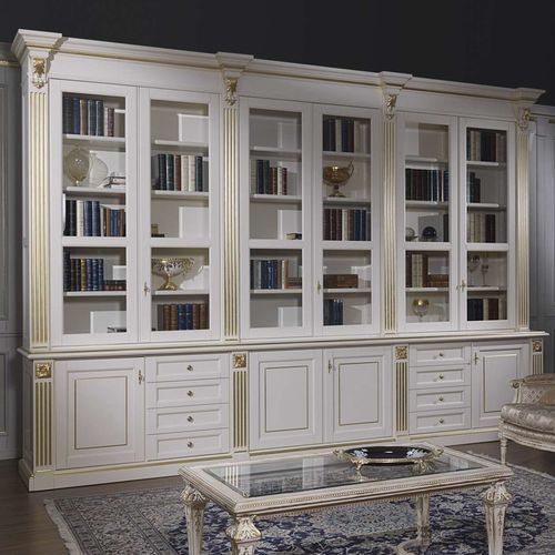Bibliothèque sol plafond - art. 2009 - VIMERCATI MEDA LUXURY CLASSIC FURNITURE - de style / en bois / en verre