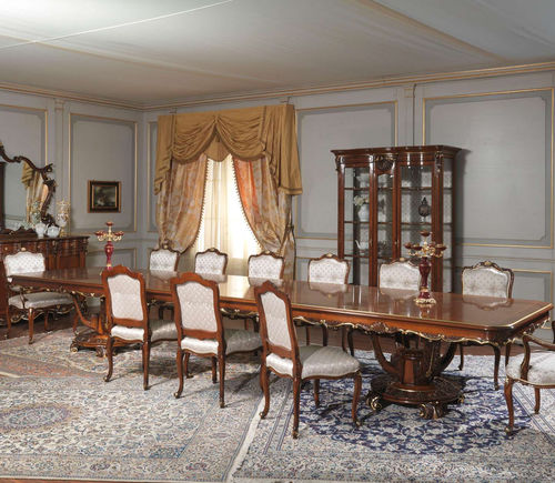 Table à manger de style Louis XV - art. 951/3 - VIMERCATI MEDA LUXURY CLASSIC FURNITURE - en bois / avec piètement en bois / rectangulaire