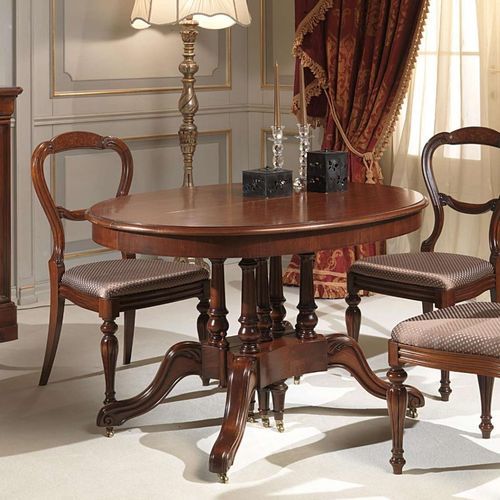 Table à manger de style - art. 950/N - VIMERCATI MEDA LUXURY CLASSIC FURNITURE - en bois / avec piètement en bois / ronde