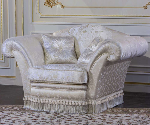 Fauteuil de style - Vanity - VIMERCATI MEDA LUXURY CLASSIC FURNITURE - en tissu / à coussins / blanc