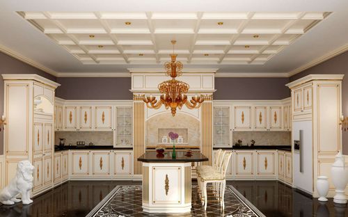 Cuisine de style - Olga  - VIMERCATI MEDA LUXURY CLASSIC FURNITURE - en bois / en marbre / avec îlot