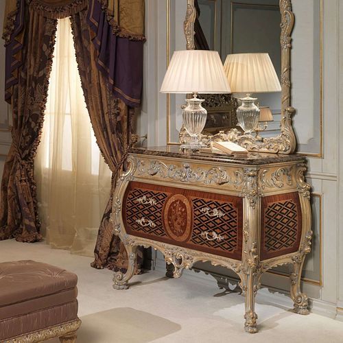 Commode de style Louis XV - art. 397 - VIMERCATI MEDA LUXURY CLASSIC FURNITURE - en bois / en marbre / rectangulaire