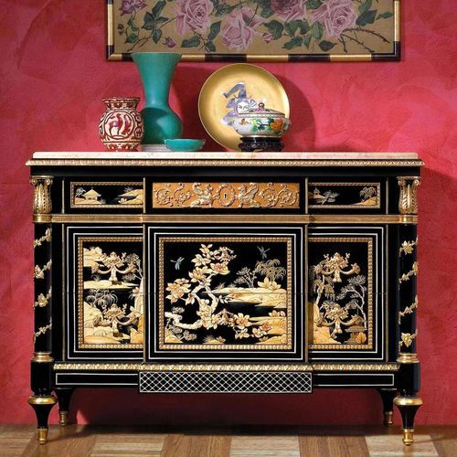 Buffet de style Louis XV - CHINA - VIMERCATI MEDA LUXURY CLASSIC FURNITURE - en bois / en marbre / avec tiroirs