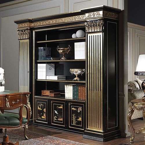 Bibliothèque sol plafond - art. 91 - VIMERCATI MEDA LUXURY CLASSIC FURNITURE - de style / en bois laqué / avec rangement