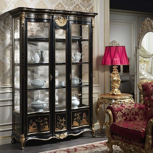 Vitrine de style - art.951/4 - VIMERCATI MEDA LUXURY CLASSIC FURNITURE - en verre / en bois laqué / visible