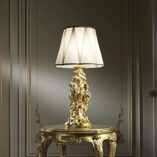 Lampe de table - art. 2012 - VIMERCATI MEDA LUXURY CLASSIC FURNITURE - en tissu / feuille d'or / de style baroque