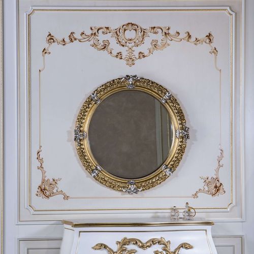 Miroir mural - VIMERCATI MEDA LUXURY CLASSIC FURNITURE - de style Africain / rond / doré