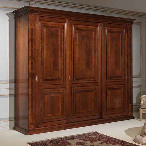 Armoire de style - FRENCH 19TH CENTURY - VIMERCATI MEDA LUXURY CLASSIC FURNITURE - en noyer / en bois massif / à porte coulissante