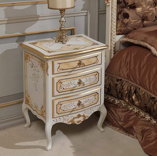 Table de chevet de style - French  - VIMERCATI MEDA LUXURY CLASSIC FURNITURE - en bois / avec piètement en bois / rectangulaire