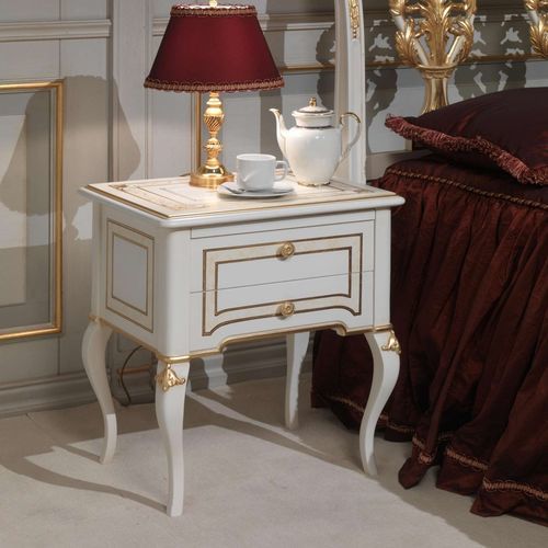 Table de chevet de style français - french 18th century - VIMERCATI MEDA LUXURY CLASSIC FURNITURE - en bois / avec piètement en bois / rectangulaire
