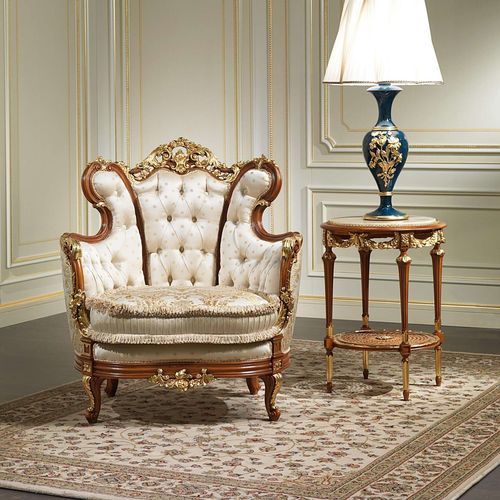 Fauteuil de style - 800 - VIMERCATI MEDA LUXURY CLASSIC FURNITURE - en tissu / en bois / fait main
