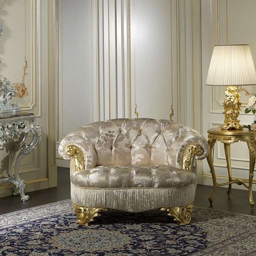 Fauteuil de style - Paris - VIMERCATI MEDA LUXURY CLASSIC FURNITURE - en tissu / fait main / gris