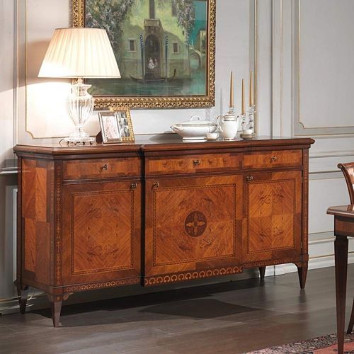 Buffet de style - Maggiolini - VIMERCATI MEDA LUXURY CLASSIC FURNITURE - en noyer / avec tiroirs / à portes battantes